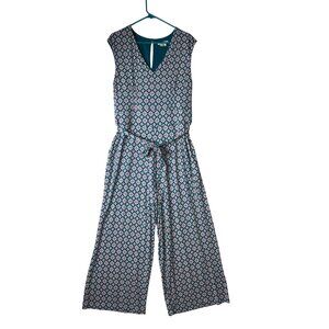 Boden Blue and White Wide Leg Jumpsuit